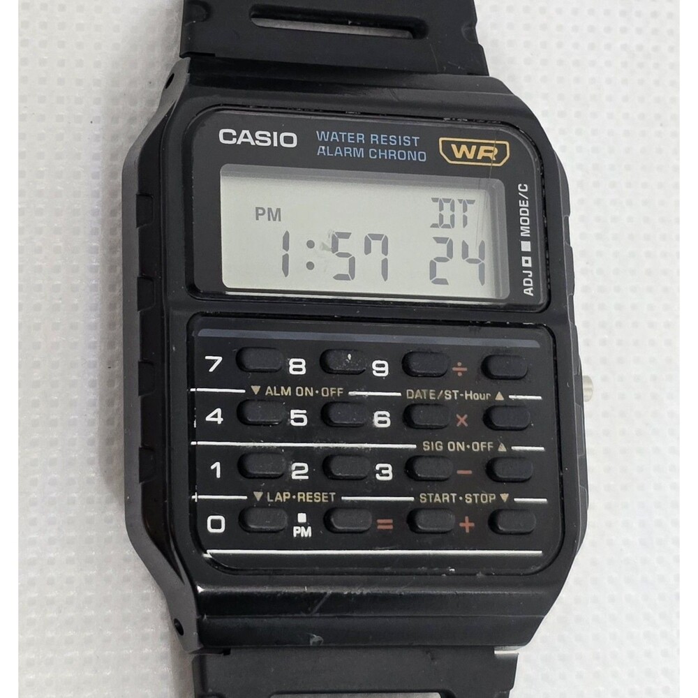 Unisex VTG Casio CA-53W Calculator Digital Alarm Chrono Databank Black Watch 09 - Picture 7 of 9